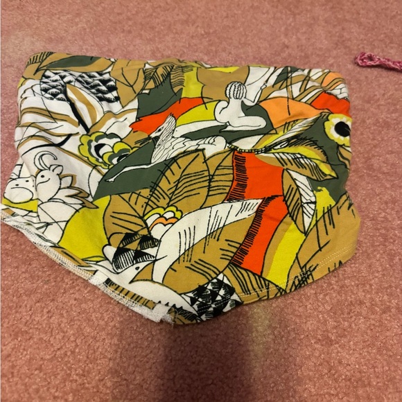 Zara Tops - Colorful Tropical Print Accessory - Olive, Mustard, Orange, White